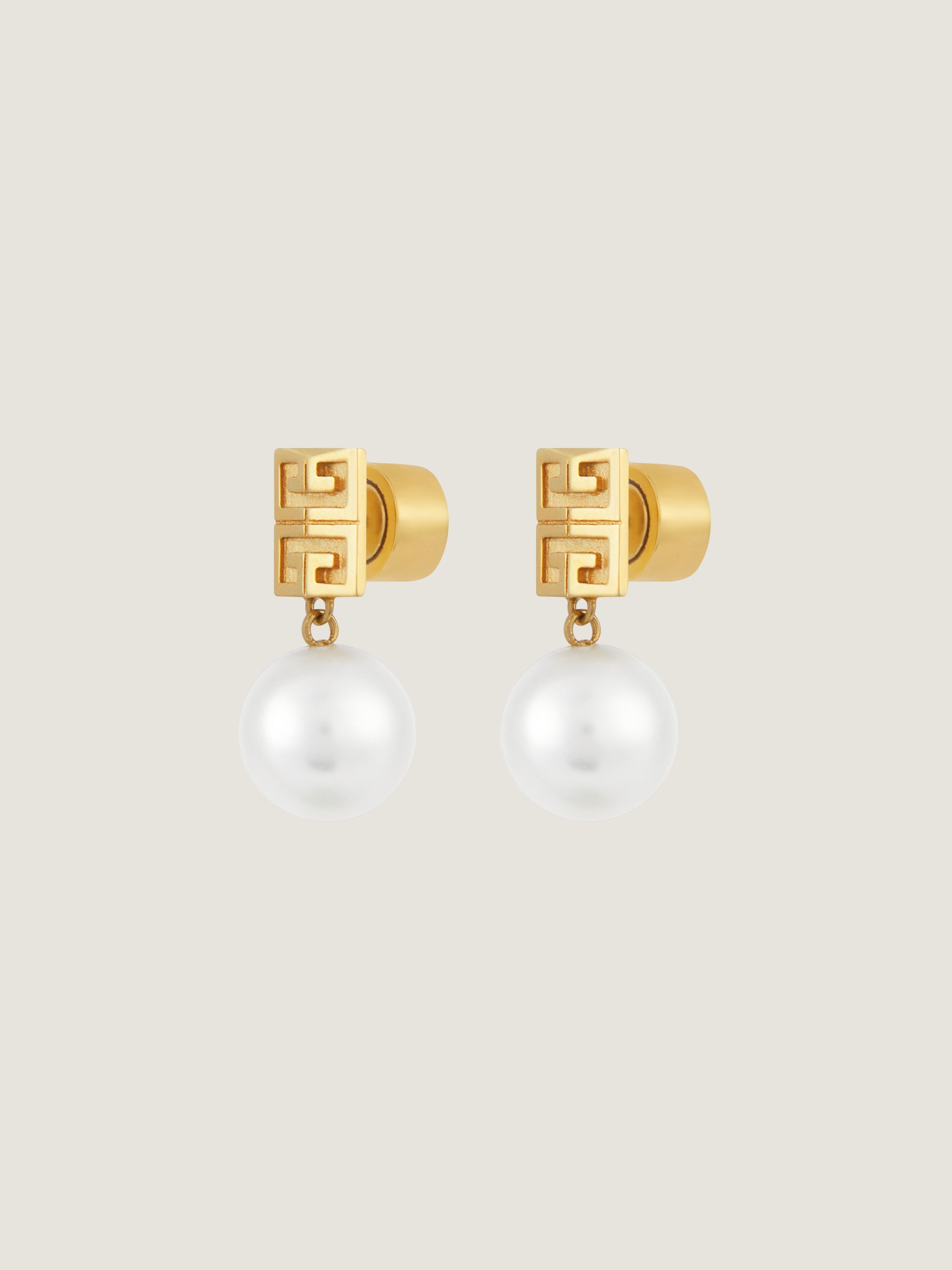 4G earrings in metal with pearls